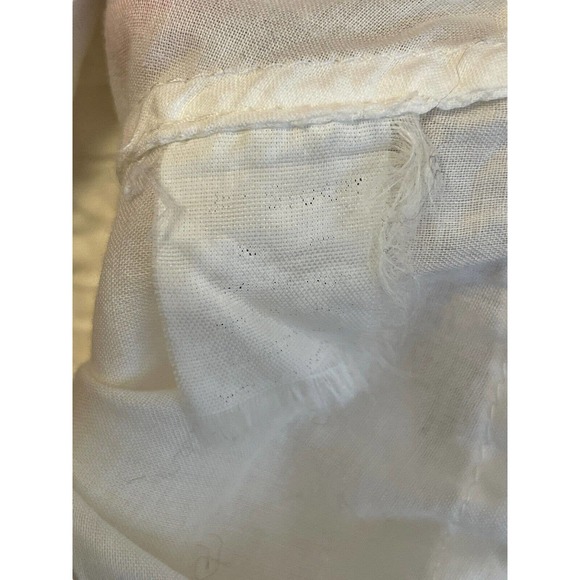 Jill Stuart White Sheer Heart Embroidery Blouse Top Size Small Tassel Drawstring - Picture 7 of 7